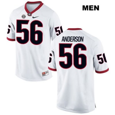 Men's Georgia Bulldogs NCAA #56 Adam Anderson Nike Stitched White Authentic College Football Jersey HVB7454YK
